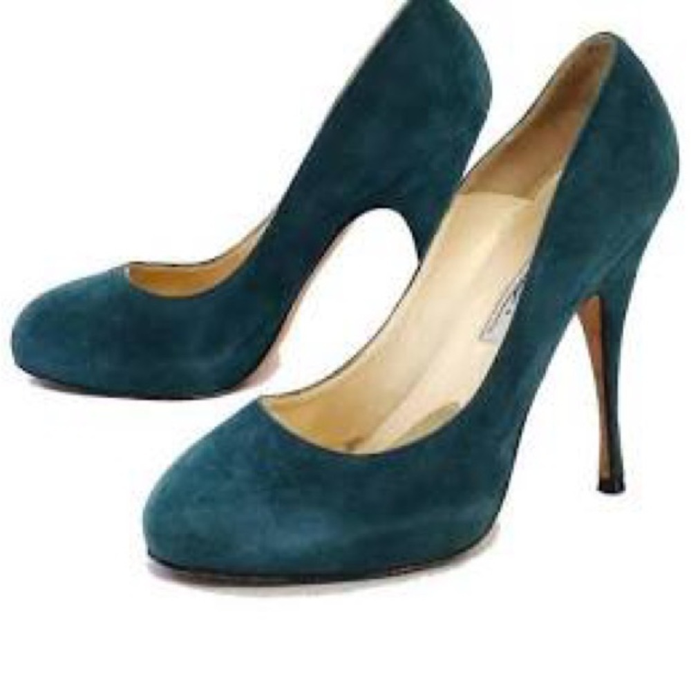 BRIAN ATWOOD Elegant Teal Suede Pumps